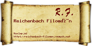 Reichenbach Filomén névjegykártya
